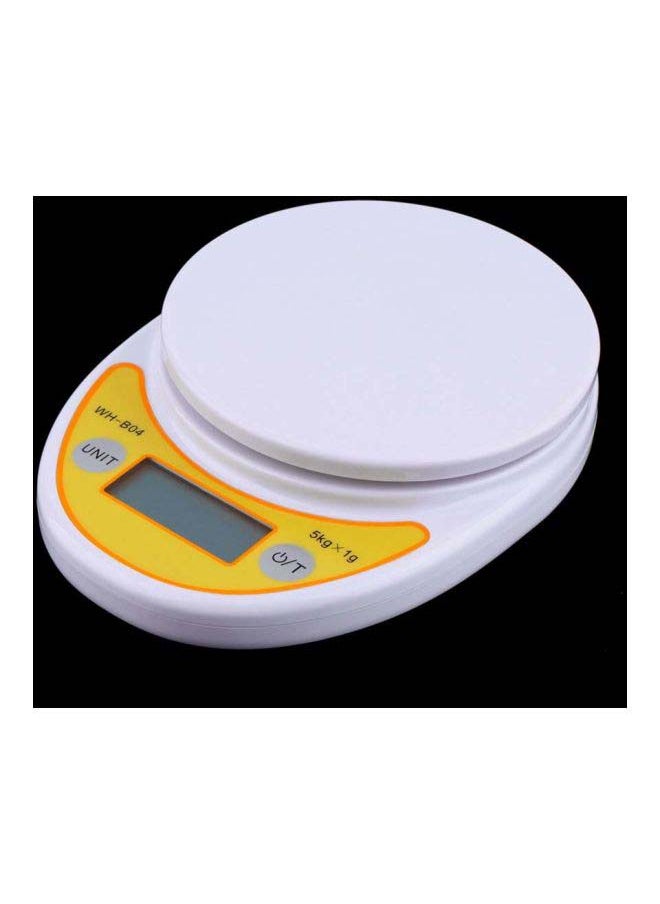 Digital Electronic Food Balance Scale White 16x11.5x3.5centimeter