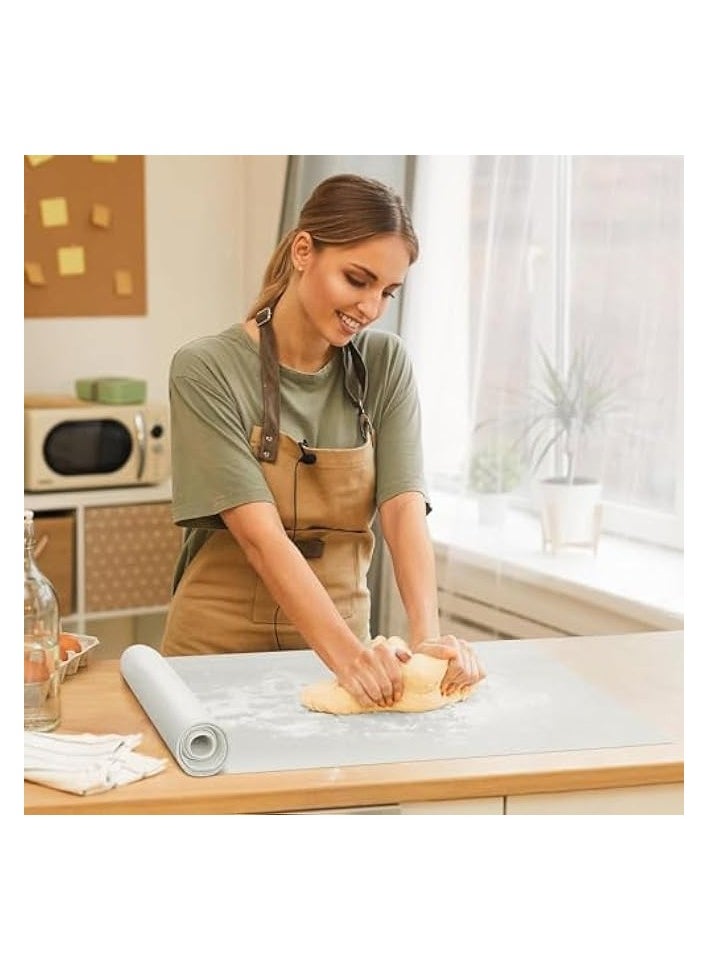 Silicone Baking Mat Roll -Non-Stick Dough Rolling Mat, Food Grade Pastry Baking Mat, Non-slip Silicone Kitchen Counter Mat, Reusable Air Fryer Mat, Washable Oil-Proof Refrigerator Liners