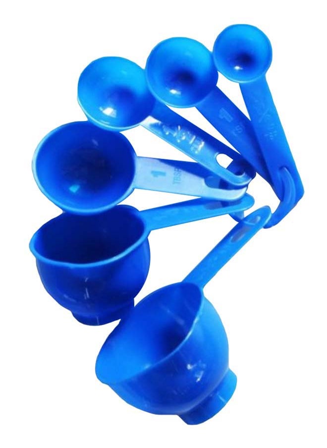 7-Piece Measuring Cup And Spoon Set Blue/Clear