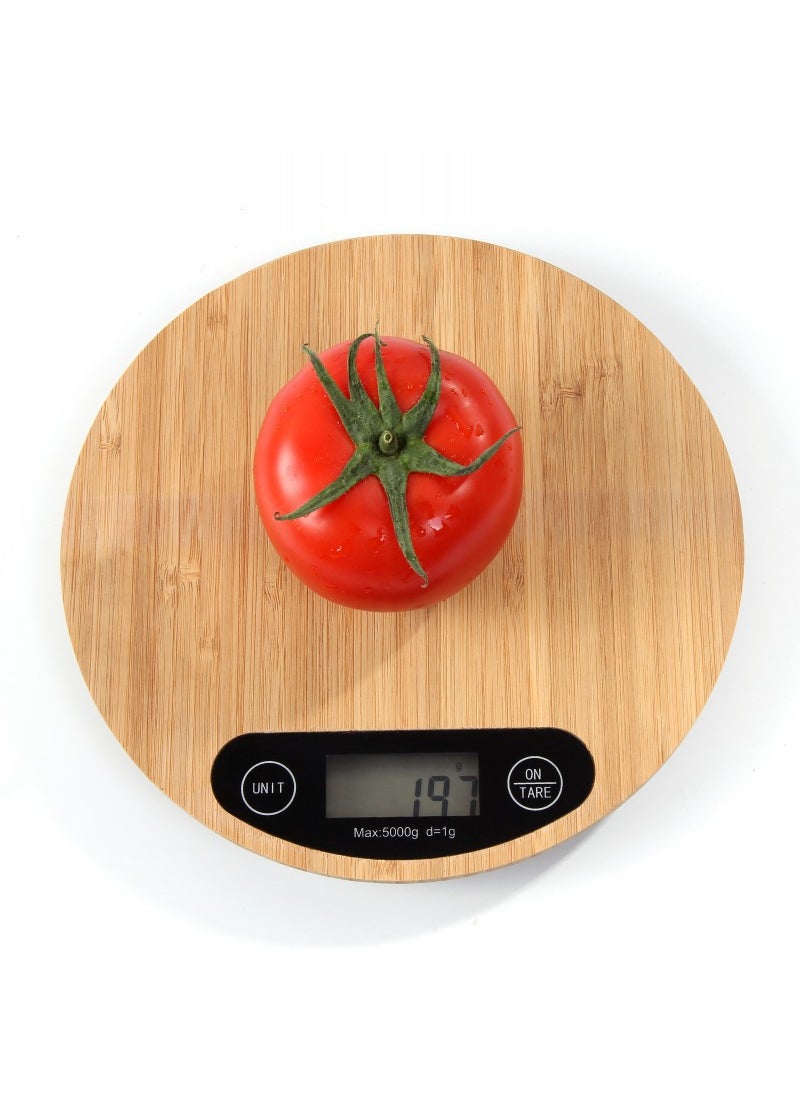 1 x 5 pcs Mini Digital Kitchen Scale with Bamboo Weighing Platform