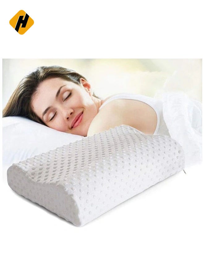 Memory Foam Cervical Orthopedic Pillow Standard Size - Neck & Back Support Pillow for Sleeping with Removable Zipper Cover (Set of 2)