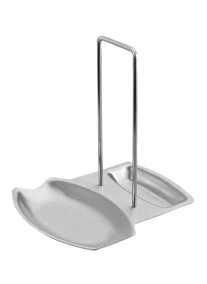 Counter Top Stainless Steel Spoon And Lid Holder Silver