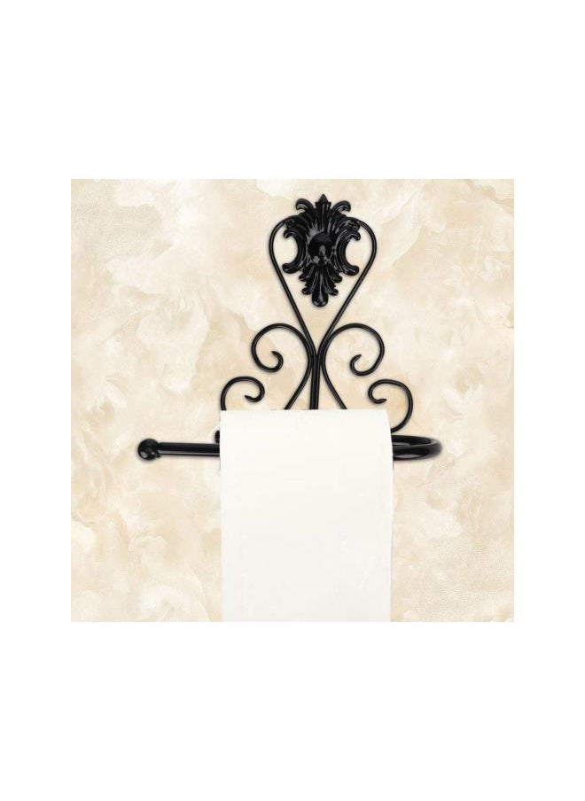 Decorative Paper Towel Holder Wall Mount, Metal Toilet Paper Roll Holder Paper Towel Rack for Kitchen Bathroom(White)