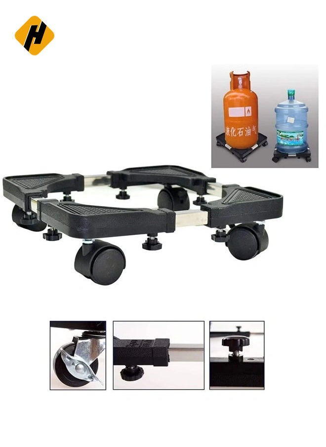 Multi-Functional Movable Adjustable Base Rack Stand with Wheel Removable Trolly Cart for Domestic Appliances - Drinking Fountains and Gas Bottle Base