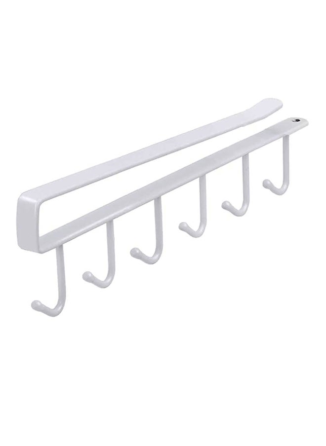 Cupboard Wardrobe Holder Kitchen Storage Rack White 26x6.5x1.5centimeter