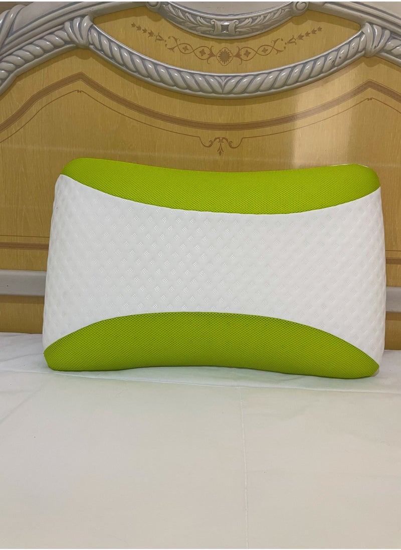 Set Of 2-Aloe Vera Infused Memory Foam Pillow With Removable Cover - Hypoallergenic & Breathable- 60x40x12cm