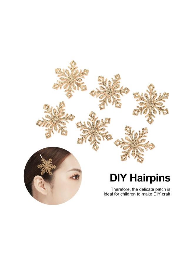 30pcs Snowflake Patches Glitter Patches Snowflake Appliques Hairpins Patches for Clothes Dress Plant Hat Jeans Sewing Flowers