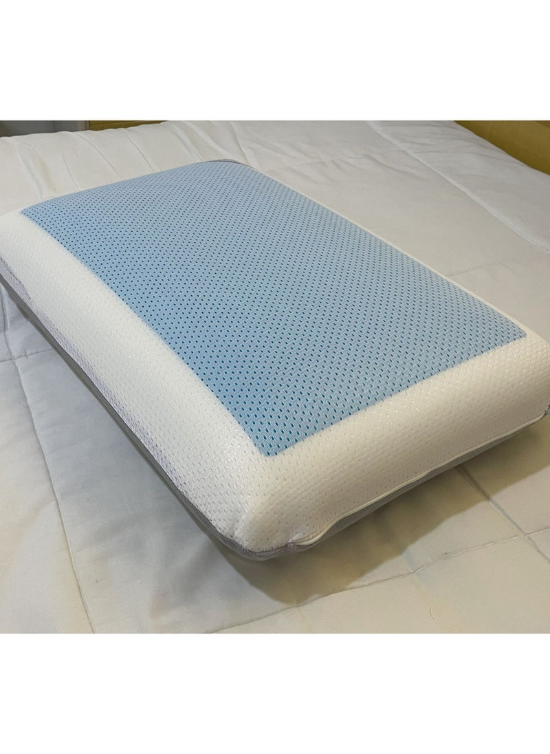 Set Of 2-Cool Gel Deluxe Memory Foam Pillow With Cooling Technology and Removable Cover - 60x40x13 cm