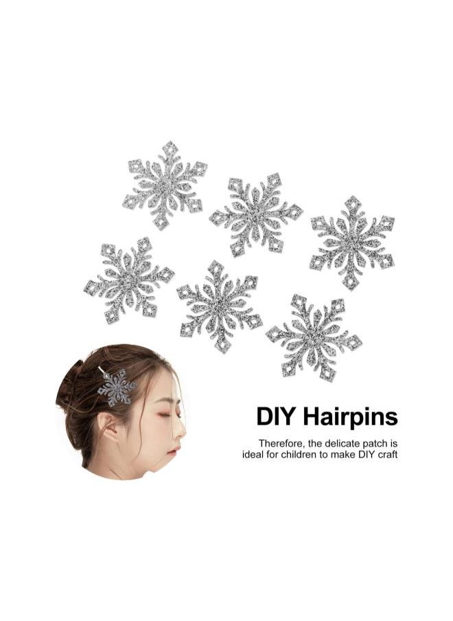 30pcs Snowflake Patches Glitter Patches Snowflake Appliques Hairpins Patches for Clothes Dress Plant Hat Jeans Sewing Flowers