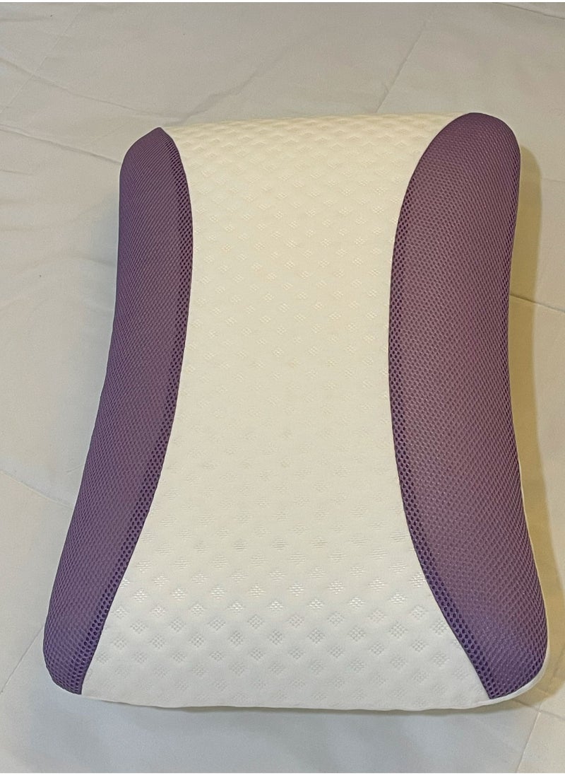 Lavender Infused Memory Foam Pillow With Removable Cover - Hypoallergenic & Breathabler - 60x40x12cm