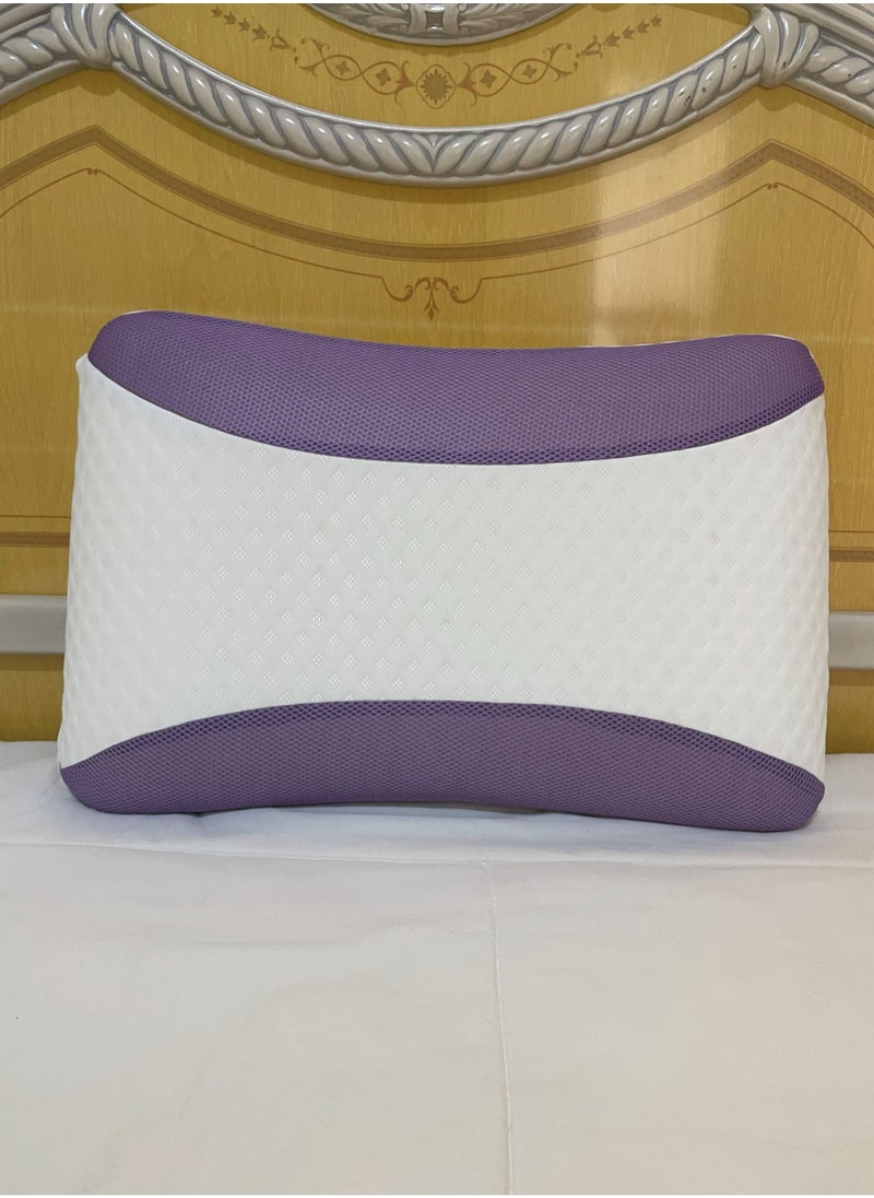 Lavender Infused Memory Foam Pillow With Removable Cover - Hypoallergenic & Breathabler - 60x40x12cm