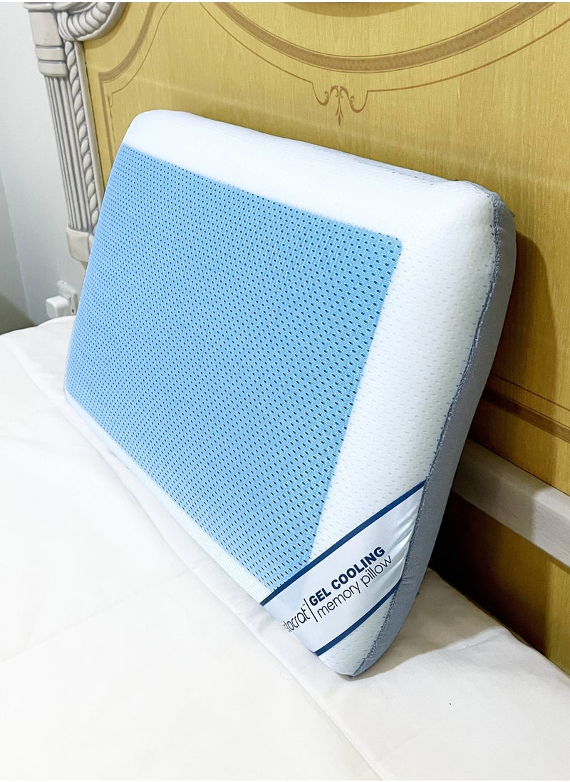 Cool Gel Deluxe Memory Foam Pillow With Cooling Technology and Removable Cover - 60x40x13 cm