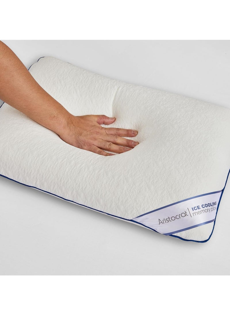 Cooling Ergonomic Memory Foam Pillow With Cooling Technology and Removable Cover - 60x40x13 cm