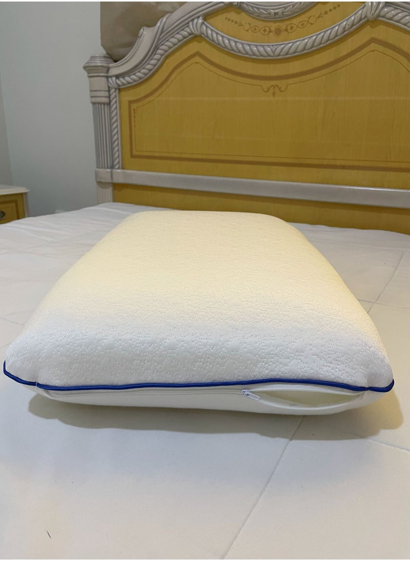 Cooling Ergonomic Memory Foam Pillow With Cooling Technology and Removable Cover - 60x40x13 cm