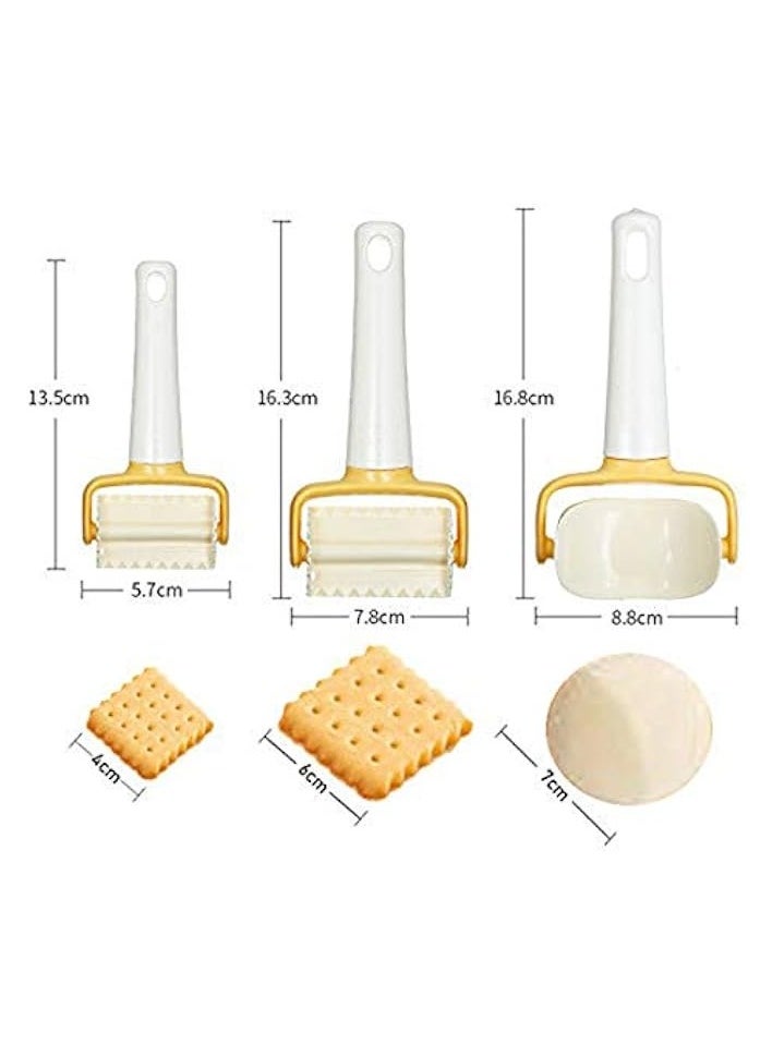 Rolling Dough Cutters,Cookies Biscuits Mold Dumpling Ravioli Skin Maker, Circle Square Dough Stamp Pasta Press Tool Accessory for Kitchen Bakery