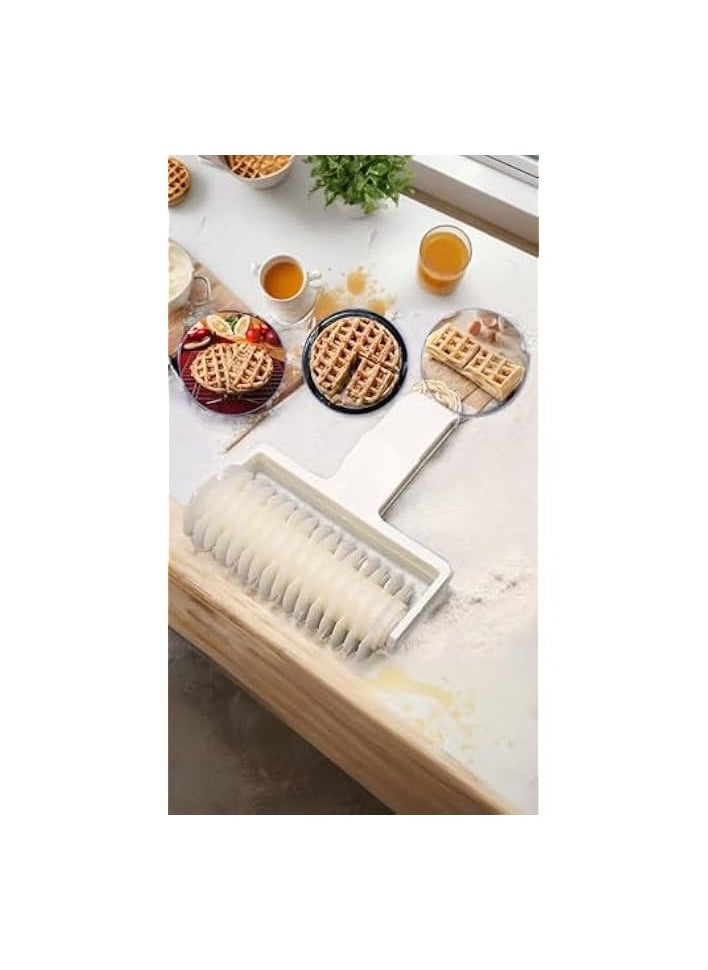 Lattice Pastry Cutter Set - 2 Pack Roller Cookie Cutters for Baking & Decorating - Plastic Dough Cutter Tool for Pies, Pizzas, and Crafts 2 Sizes Included