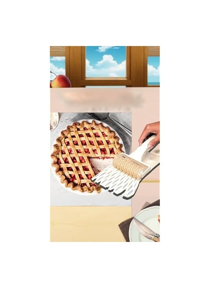 Lattice Pastry Cutter Set - 2 Pack Roller Cookie Cutters for Baking & Decorating - Plastic Dough Cutter Tool for Pies, Pizzas, and Crafts 2 Sizes Included