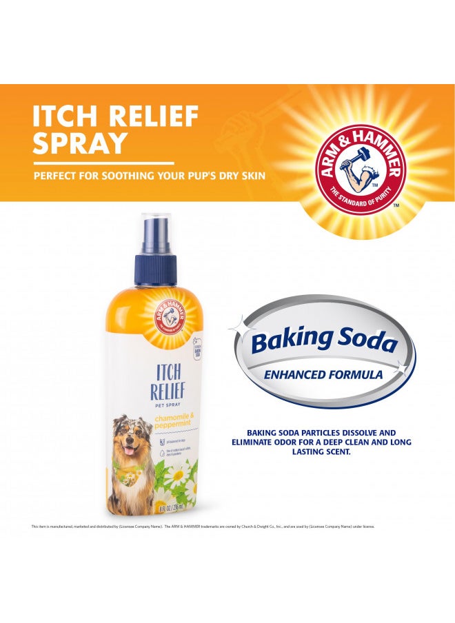 Arm & Hammer for Pets Itch Relief Spray for Dogs with Arm & Hammer Baking Soda, Chamomile and Peppermint Scent, 8oz | Professional Quality Dog Itch Spray, Free of Sodium Lauryl Sulfate & Parabens