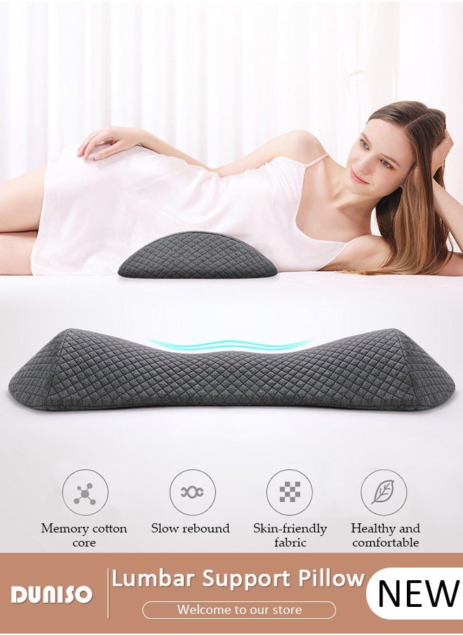 Lumbar Support Pillow for Sleeping Memory Foam Pillow for Back Pain Relief Side, Back and Stomach Sleepers Triangle Wedge Bolster Pillow Bed Rest Pillow