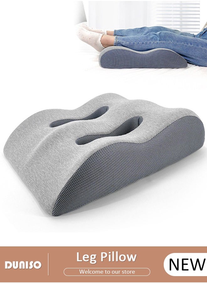 Leg Elevation Pillow with Memory Foam, High-Density Leg Rest Elevating Wedge Pillow Relieves Leg Pain, Improves Blood Circulation, Reduces Swelling,Breathable and Washable Cover,Lumbar Support Pillow for Sleeping Reading Relaxing