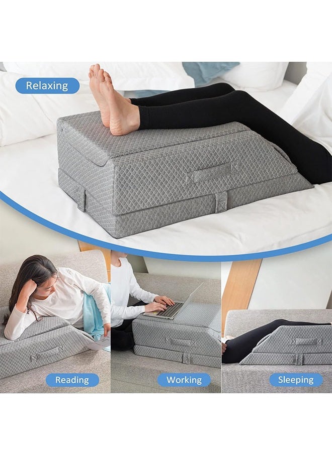 Leg Elevation Pillows,Cooling Memory Foam Leg Pillow for After Surgery Or Rest,Adjustable Wedge Pillow for Sleeping, Knee Pillow for Blood Circulation,Sciatica Back Knee Hip Ankles Pain Relief