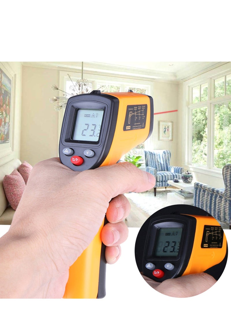 Digital Infrared Thermometer, Laser Industrial Temperature Gun, Non-Contact, with Backlight, -50-380°C, NOT for Humans, Battery not Included