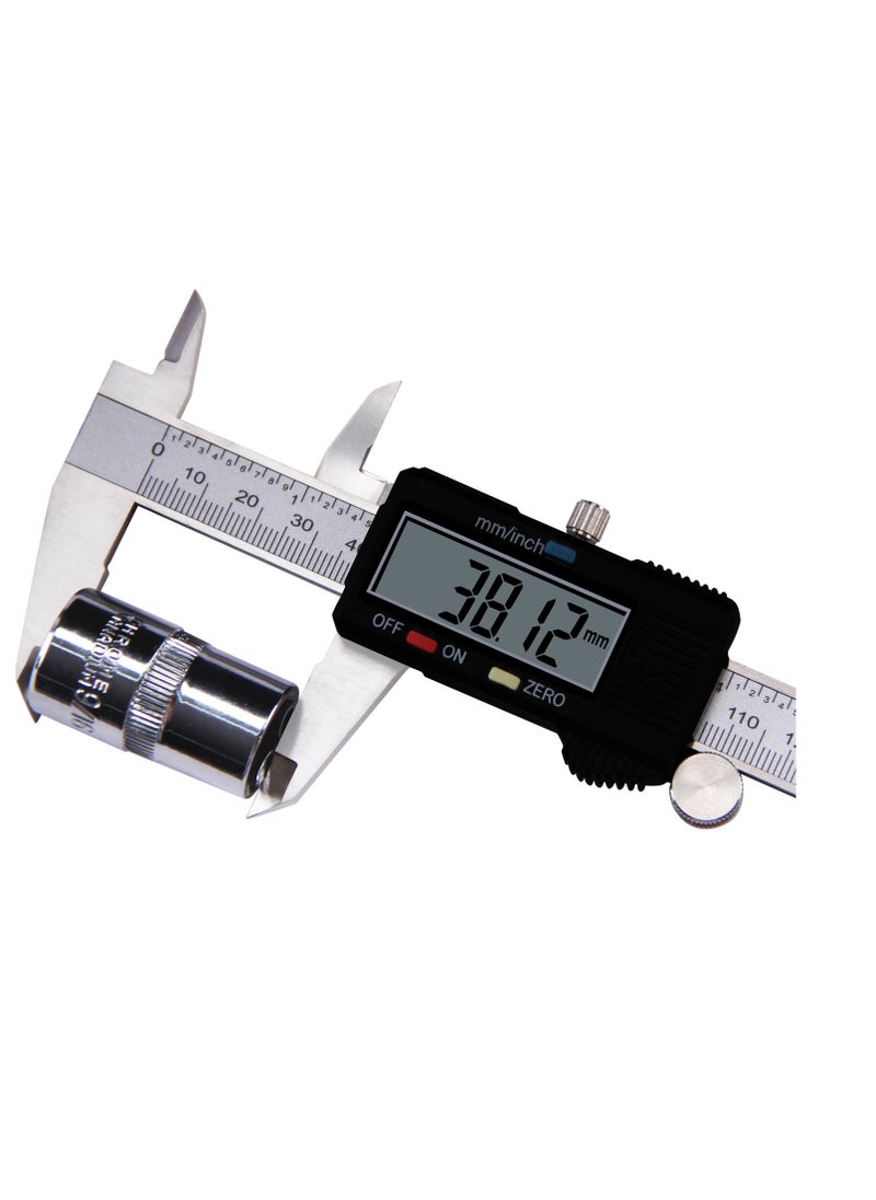 Digital Vernier Calipers – High-Precision Stainless Steel Measuring Tool with LCD Display Metric Units