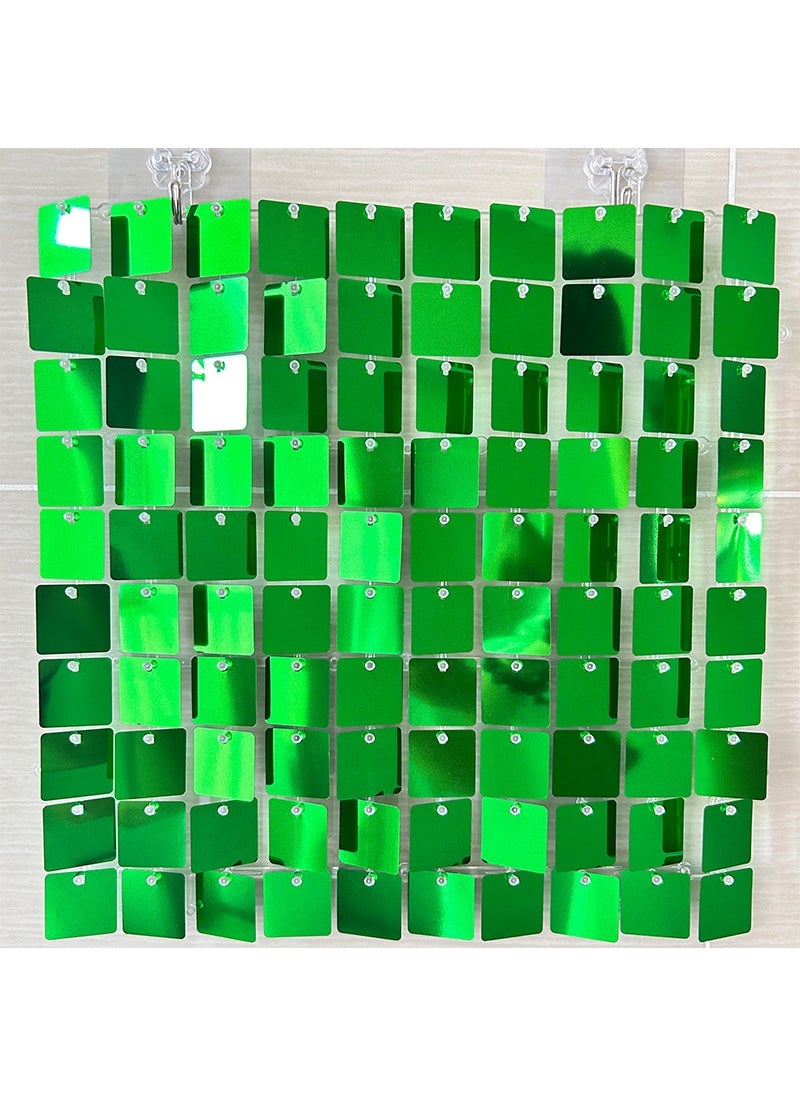 1 x 5 pcs Square Sequin Wall Panel Gatesby Wedding Decor Mirror green jx-2233