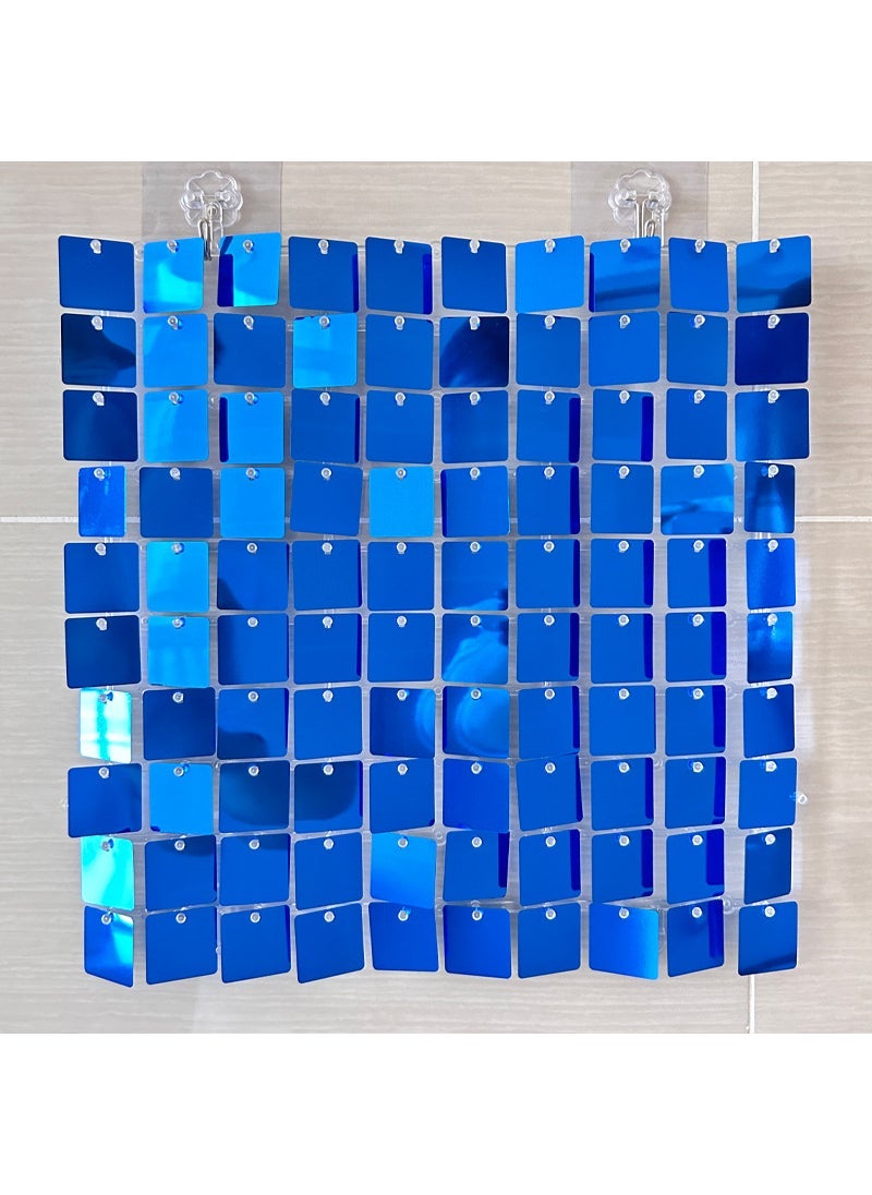 1 x 5 pcs Square Sequin Wall Panel Gatesby Wedding Decor Mirror sapphire blue jx-2250