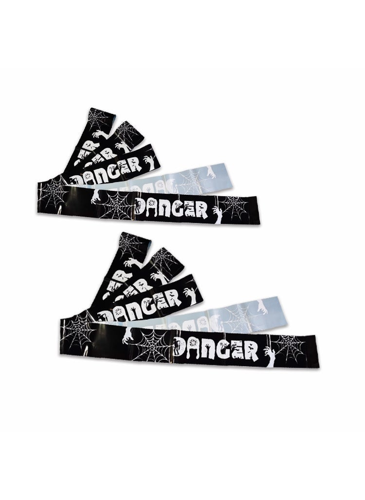 Cross Border in stock Halloween Party Decoration Warning Tape Horror Party Decoration Supplies Halloween Warning Tape black