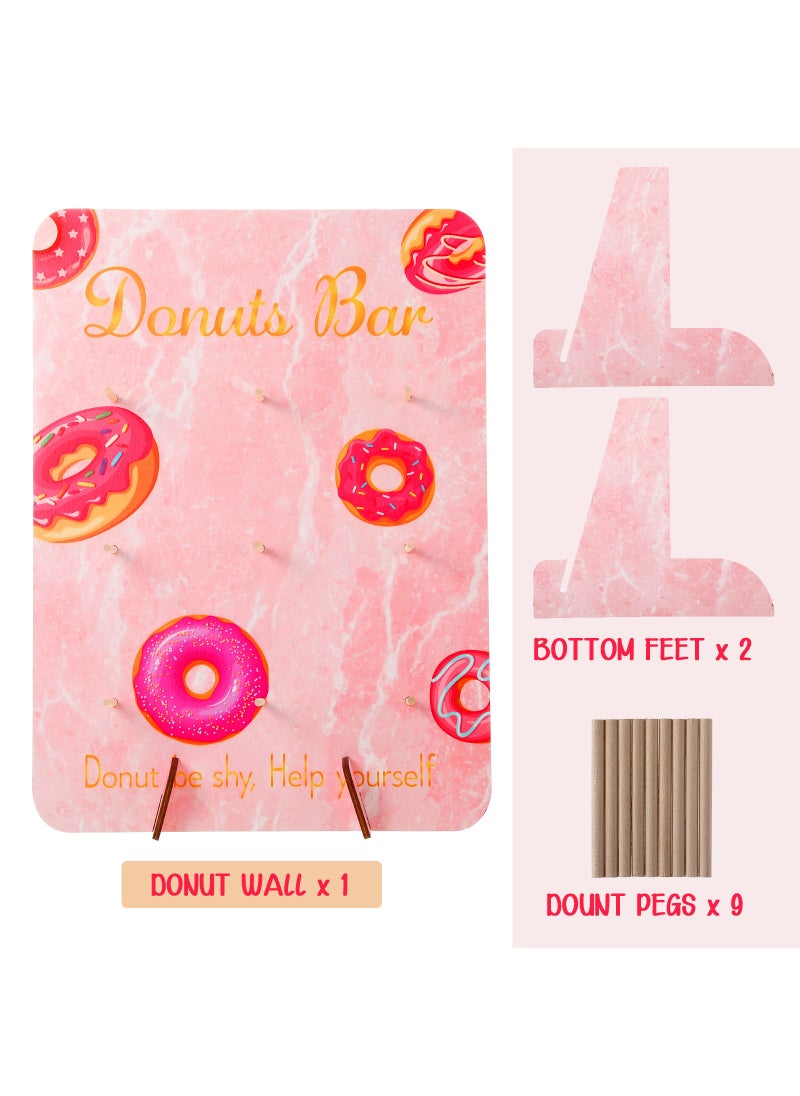 Wooden Display Stand DIY Props Donut Christmas Board Support Pink