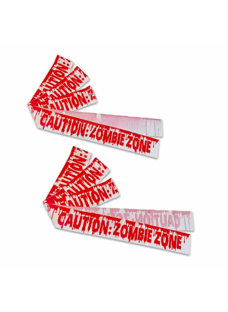 Cross Border in stock Halloween Party Decoration Warning Tape Horror Party Decoration Supplies Halloween Warning Tape white