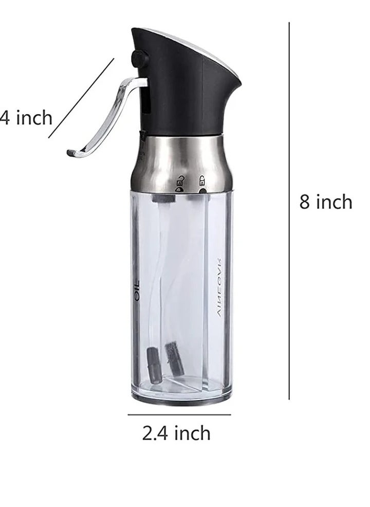 Olive Oil Pump Sprayer, Vegetable Peanut and Vinegar Mister Dispenser Bottle Set, for Cooking, Kitchen, BBQ, Salad, Roasting, Grilling, Air Fryer (2 Pcs, 200 ml)