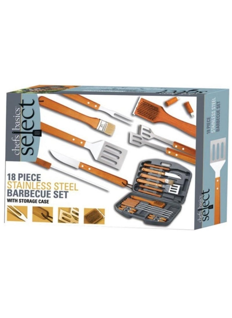 18 Pieces Grill Accessories Set For Outdoor Bbq And Camping - Durable Stainless Steel Utensils With Spatula Fork Tongs & More - Ideal Gift For Men Camp Chefs & Bbq Enthusiasts