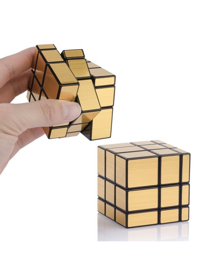 Shengshou 3X3X3 Mirror Cube Set, 2 Pack, Abs Plastics, Puzzle Toys For Kids, Silver, Gold, Unisex, Beginner, 54 Pieces, 2 Items, 1 Set