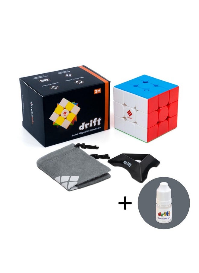 Drift 3M 3X3 Magnetic Speedcube & Premium Cube Lubricant Combo | Drift 3M Features 48 Precision Magnets| Ultra Smooth Buttery Turns | The Perfect Kit For Fast, Precise Solving!, Kids