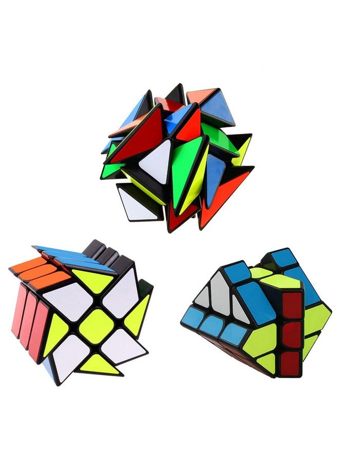 Cube Set Ahyuan 3 Pack Magic Speed Cube Bundle 3X3X3 Yj Windmill Cube Yongjun Axis V2 Cube Yj Fisher Cube 3X3 Sturdy And Smooth Speed Cube Puzzles Toy For Kids And Adults