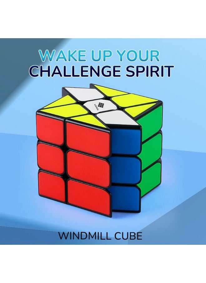 Drift Windmill (Tiled) Magic Cube Puzzle | Unique Shape Mod With Premium Design, Smooth Finish Toy For Intermediate And Advanced Solvers | Suitable For Adults And Kids Ages 3 & Above