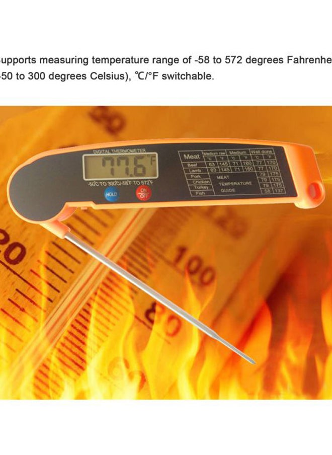 Digital Food Thermometer Orange/Silver 20x1.80x7.50cm