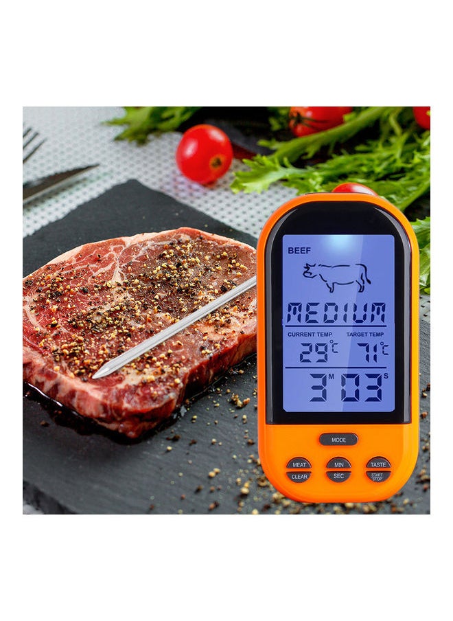 Digital Food Thermometer Orange/Black/Silver