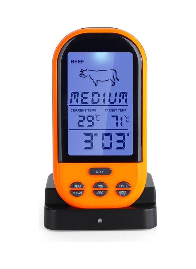 Digital Food Thermometer Orange/Black/Silver