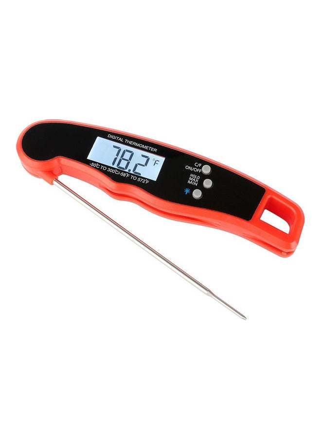 Foldable Digital Waterproof Thermometer Orange/Black 18.50 x 2.70 x 5.20cm