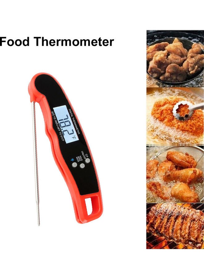 Foldable Digital Waterproof Thermometer Orange/Black 18.50 x 2.70 x 5.20cm