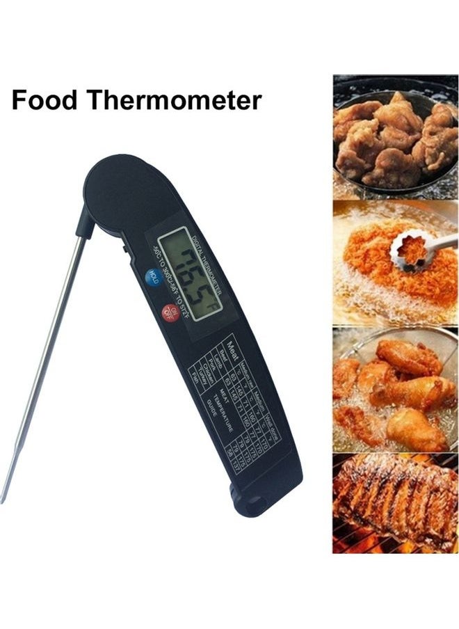 Foldable Digital Meat Thermometer Black