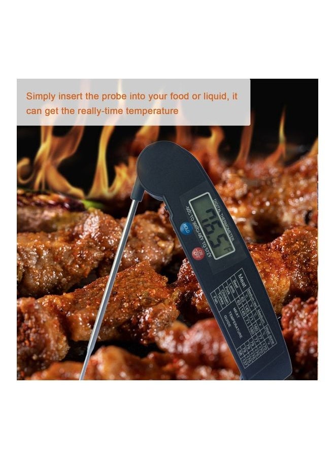 Foldable Digital Meat Thermometer Black