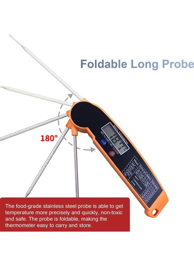 Foldable Digital Meat Thermometer Black