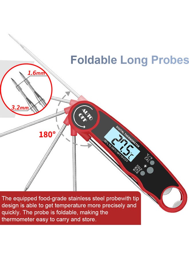 Digital Instant Read Meat Thermometer Black 17x3x5cm