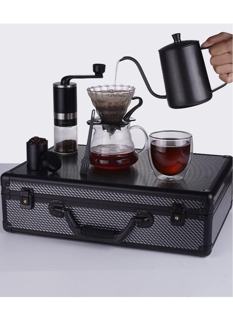 Embark on Flavorful Journeys: The Adventurer's Brew Portable Coffee Maker Set, Featuring an Electric Grinder and 850ml Hand Brewing Pot for Outdoor and Exploration Coffee Delights