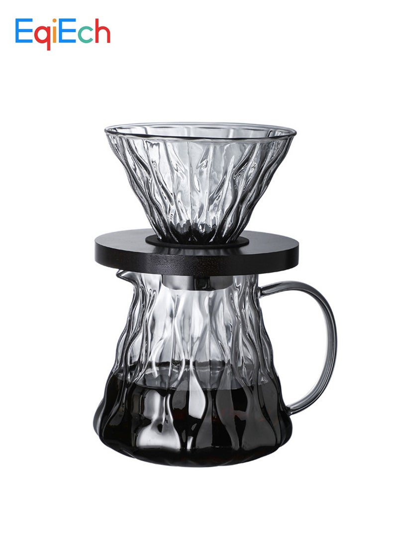 Set of 2 V60 Pour Over Coffee Maker Set Glass Drip Coffee Set 1-4 CUPS