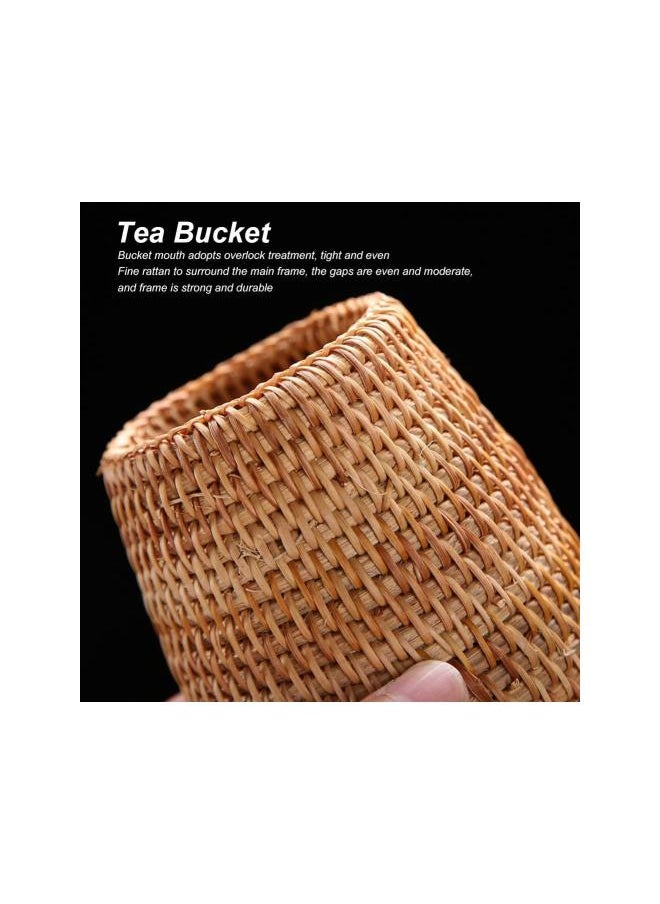 Bamboo Chinese Tea Set, Gongfu Tea Set Tea Ceremony Accessories Include Tea Cup Holder Tea Bucket Tea Spoon Clip Tea Gift Set